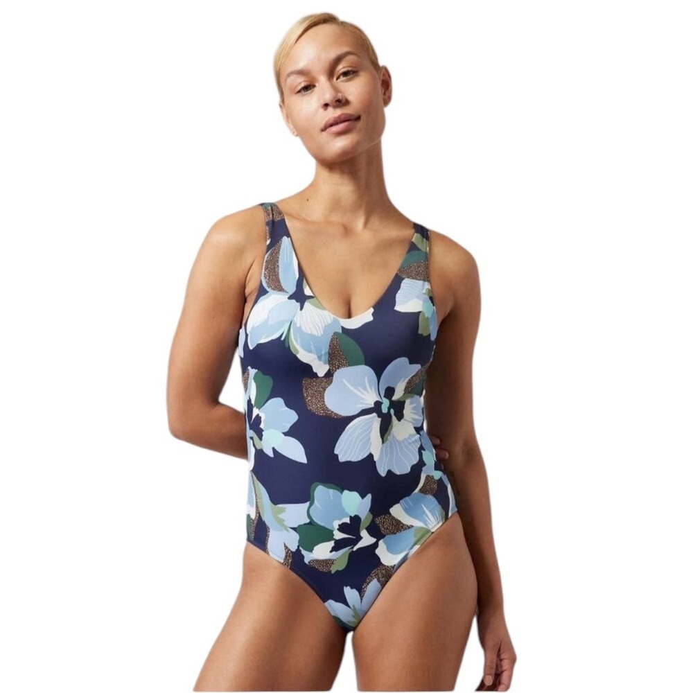 ATHLETA Seychelles One Piece Swimsuit in Hero Bloom Blue